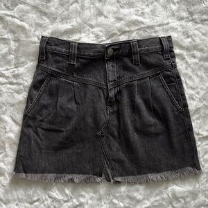 We The Free Black Skirt with Frayed Hem